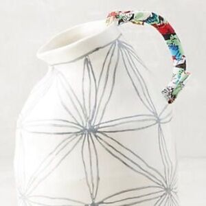 Anthropologie Vase, by Anna Westerlund.  Ceramic Star Vase with Colorful Handle